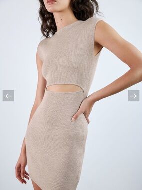 Wilfred Gray Bodycon Mini Dress with Cap Dolman Sleeves